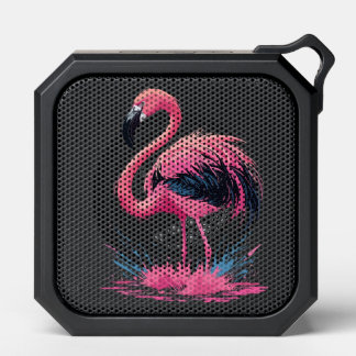 Artistic Whimsical Pink Flamingo Color Splash Bluetooth Speaker