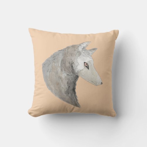 Artistic Wilderness Gray Wolf Throw Pillow