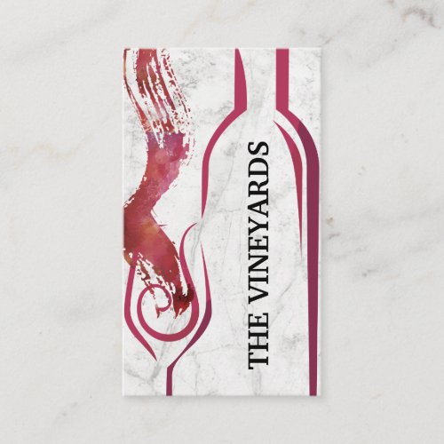Artistic Wine Bottle and Cup Business Card