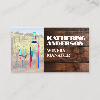Artistic Wine Logo | Wood Business Card by lovely_businesscards at Zazzle
