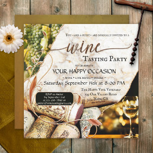 Artistic Winery or Vineyard Wine Tasting Invitation