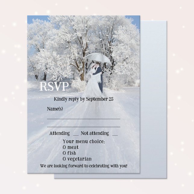 Artistic Winter Wonderland Dream Wedding RSVP Card (Creator Uploaded)