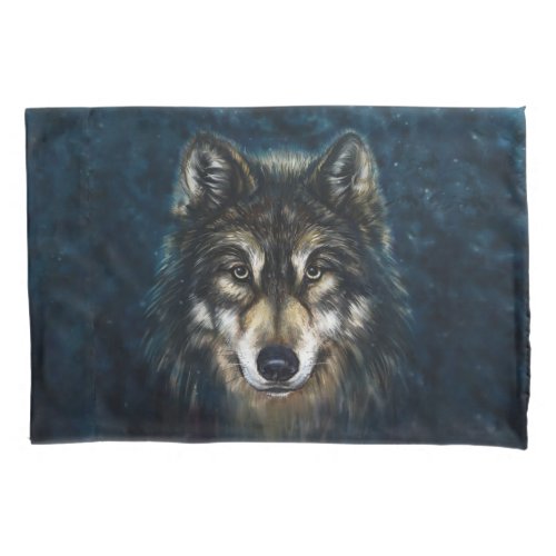 Artistic Wolf Face 2 sides Pillowcase