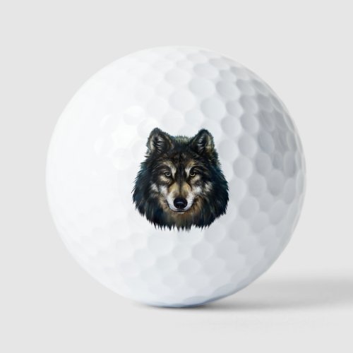 Artistic Wolf Face Golf Balls