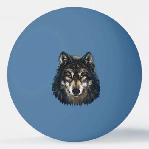 Artistic Wolf Face Ping Pong Ball