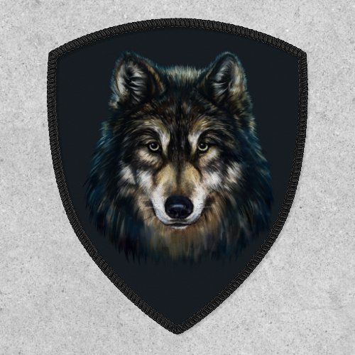 Artistic Wolf Face Shield Patch