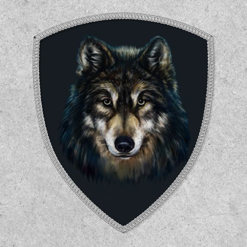 Artistic Wolf Face Shield  Patch