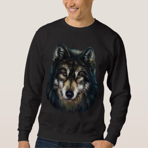 Artistic Wolf Face Sweatshirt