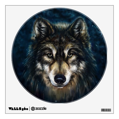 Artistic Wolf Face Wall Decal