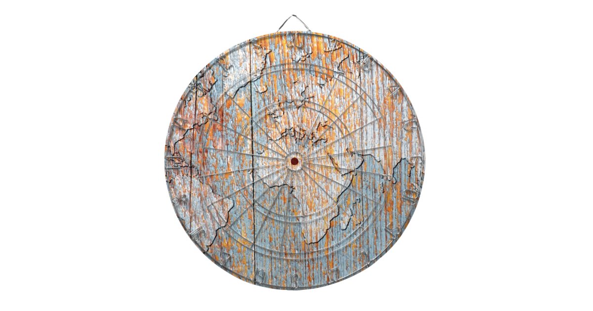 Artistic wooden world map dartboard Zazzle