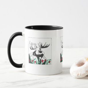 Artistic Woodland Moose Mug