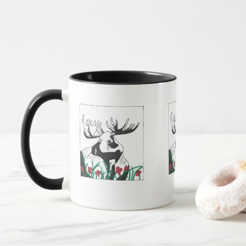 Artistic Woodland Moose Mug