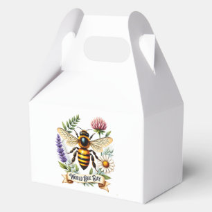 Artistic World Bee Day Illustration with Honeybee  Favor Boxes
