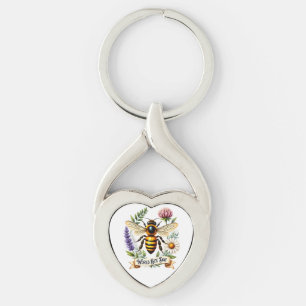 Artistic World Bee Day Illustration with Honeybee Keychain