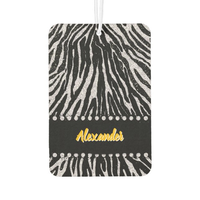 Artistic Zebra print design with unique textures Air Freshener (Back)