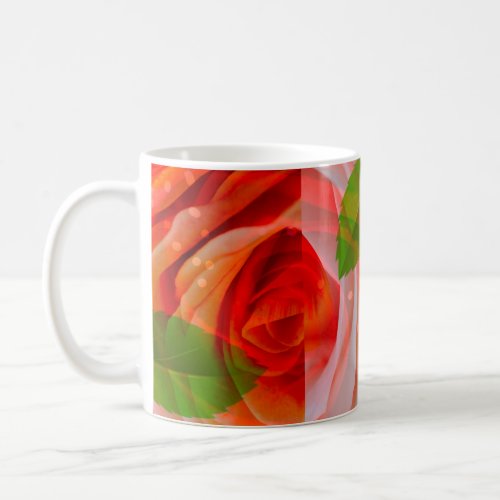 Artistically designed rose covered coffee mug