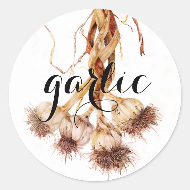 Artistically designed spice & herb labels!  classic round sticker (Front)