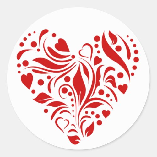 Artistically Patterned Heart Sticker