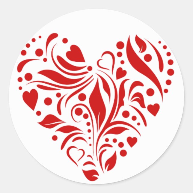 Artistically Patterned Heart Sticker (Front)