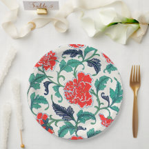 ArtisticBloom's Elegant Red Floral Vintage