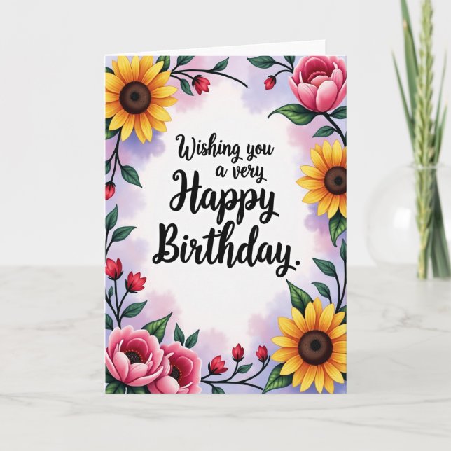 Artistry Bloom Birthday Card (Front)