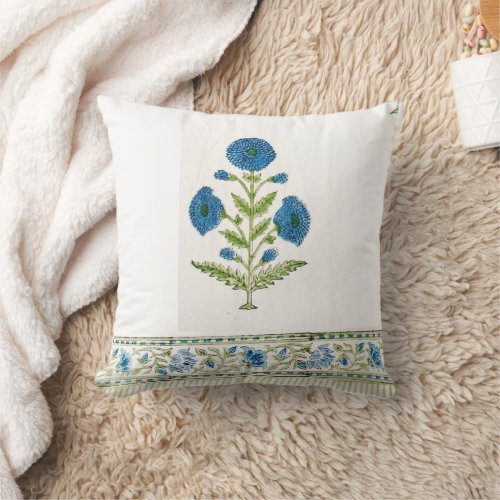 Artistry in Every Thread Hand_Block Printed Cushi Throw Pillow