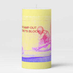 Artists and creative people dread artist's block   pillar candle