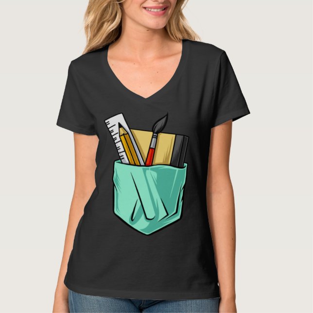 Artists Artist Tools  Cute Pocket T-Shirt (Front)