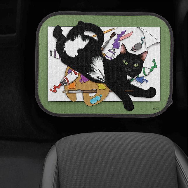  Artist's Black Cat Car Mat (Creator Uploaded)