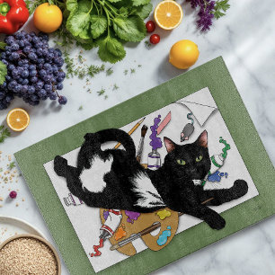 Artist's Black Cat Cutting Board