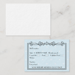 Artist's Blank ACEO Miniature Art Cards w COA