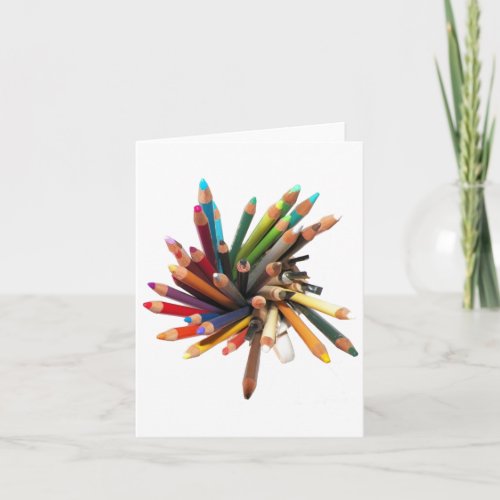 Artists Colored Oil Pencils Holiday Card