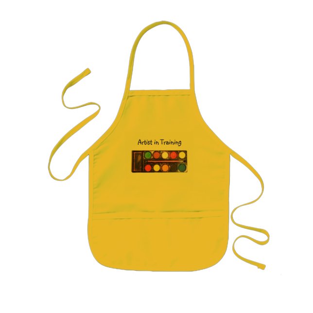 Artist's colorful paint color box kids' apron (Front)