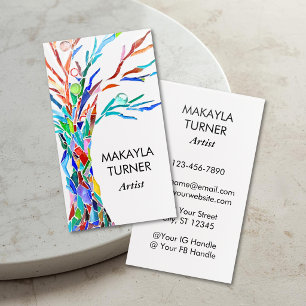 Artist's Colorful Raised Spot UV Business Card