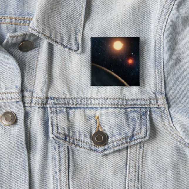 Artist's Concept Illustrating Kepler-16b. Button (In Situ)
