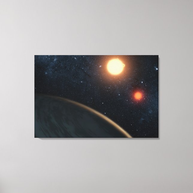 Artist's Concept Illustrating Kepler-16b. Canvas Print (Front)