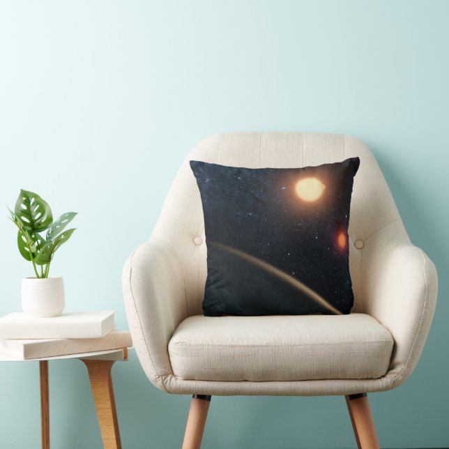 Artist's Concept Illustrating Kepler-16b. Throw Pillow (Chair)