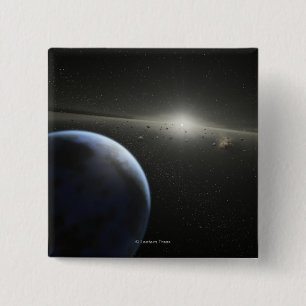 Artist's concept of an astroid belt Photograph Button