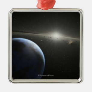 Artist's concept of an astroid belt Photograph Metal Ornament