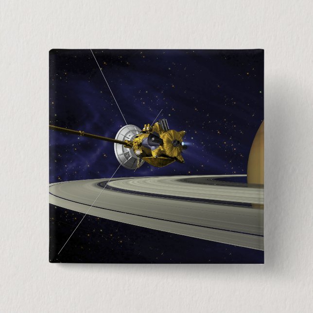 Artists concept of Cassini Pinback Button (Front)