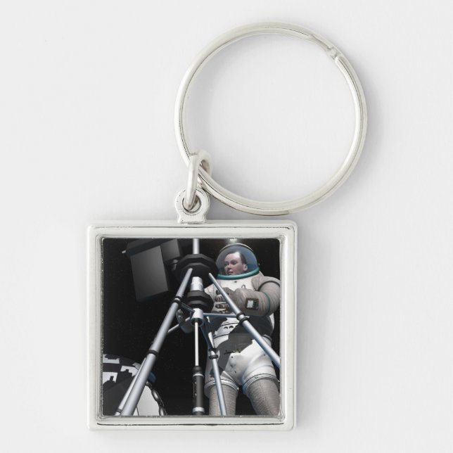 Artist's concept of future space exploration keychain (Front)