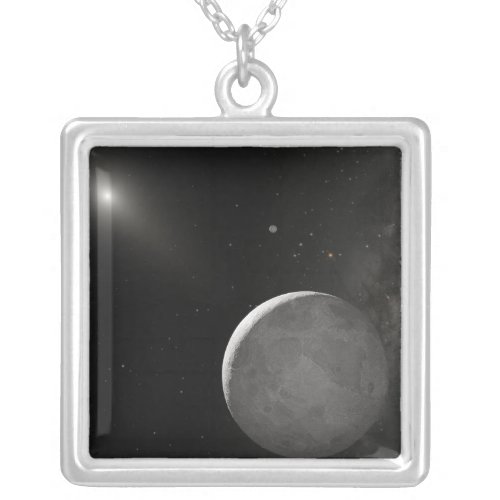 Artists concept of Kuiper Belt object Silver Plated Necklace