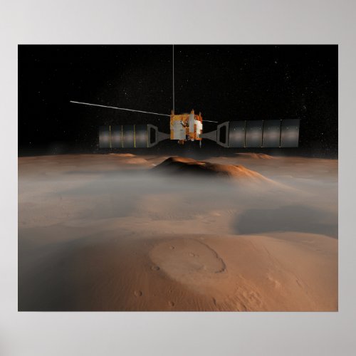 Artists concept of Mars Express spacecraft Poster