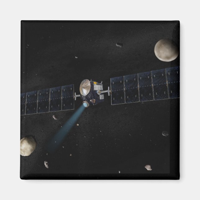 Artist's concept of the Dawn spacecraft in orbi Magnet (Front)