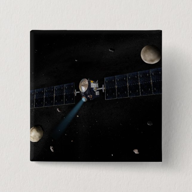 Artist's concept of the Dawn spacecraft in orbi Pinback Button (Front)