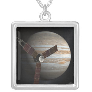Artist's concept of the Juno spacecraft Silver Plated Necklace