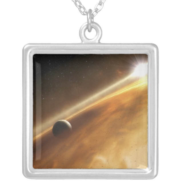 Artist's concept of the star Fomalhaut Silver Plated Necklace (Front)