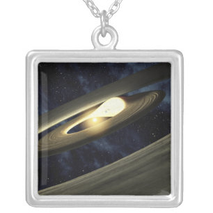 Artist's concept showing a lump of material silver plated necklace