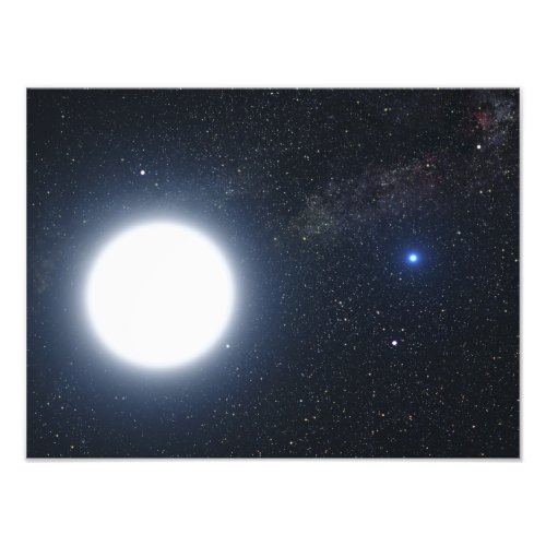 Artists concept showing the binary star system photo print