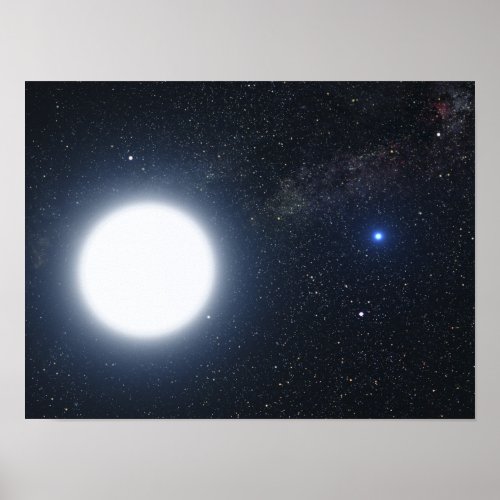 Artists concept showing the binary star system poster